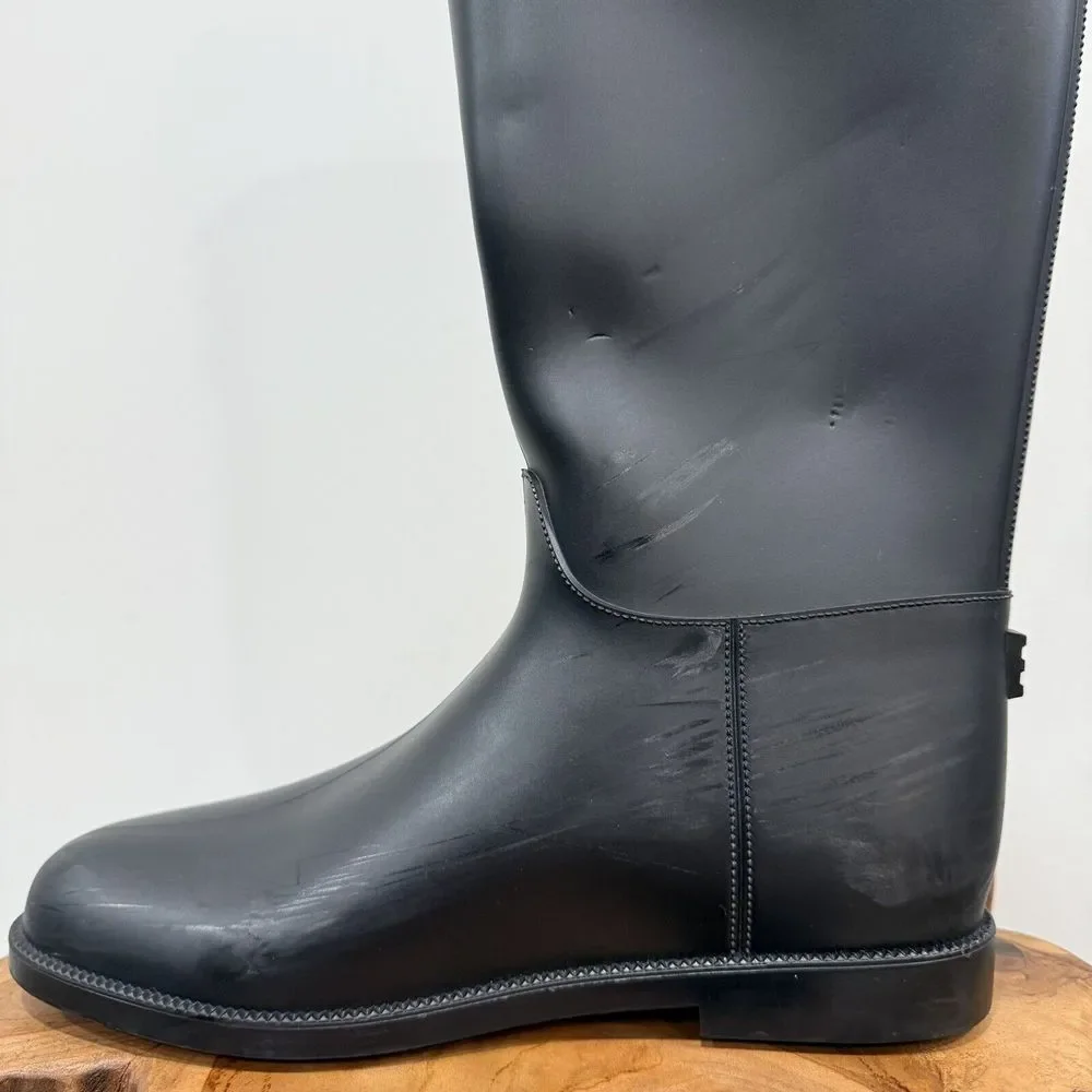 Burberry Rubber Knee-High Rain Boots Women's Size EU 39 US 9 - Picture 12 of 16
